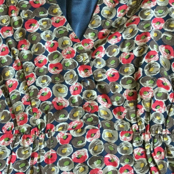 Boden Martha Dress 3/4 Sleeve Blue Bud Pattern - Sz 8R US, 12R UK - Picture 5 of 12